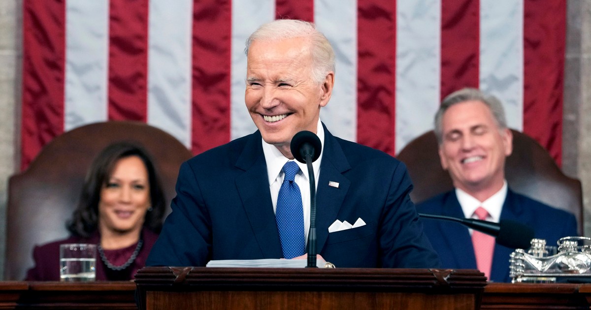 Un conflictivo discurso del Estado de la Nación Biden promociona sus