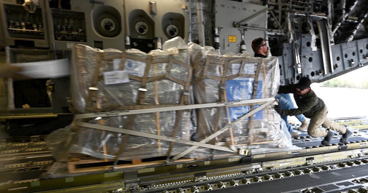 First U S Humanitarian Aid Flight For Gaza Lands In Egypt