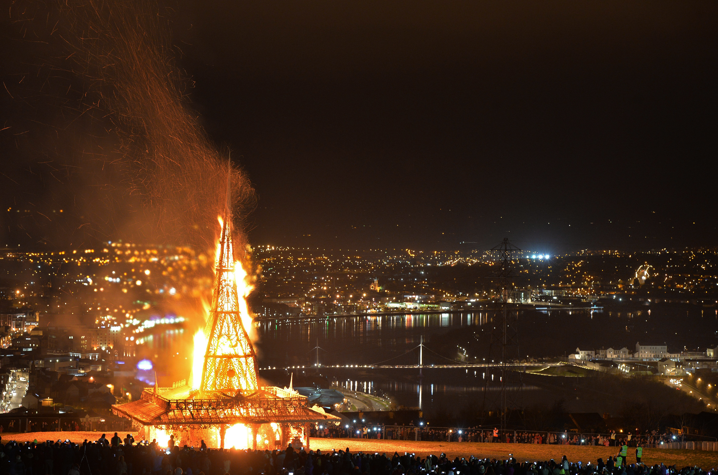 Burning tower. Derry it.