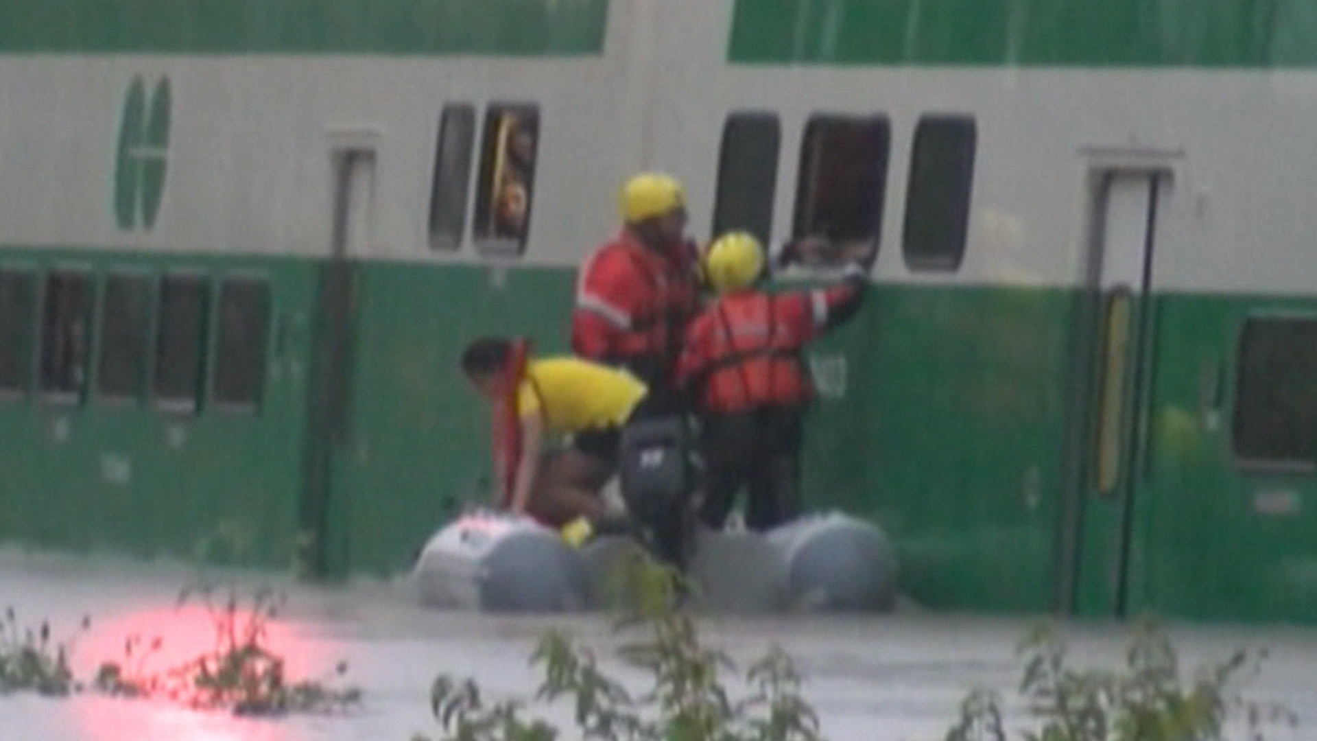 Commuter train passengers saved after flash floods