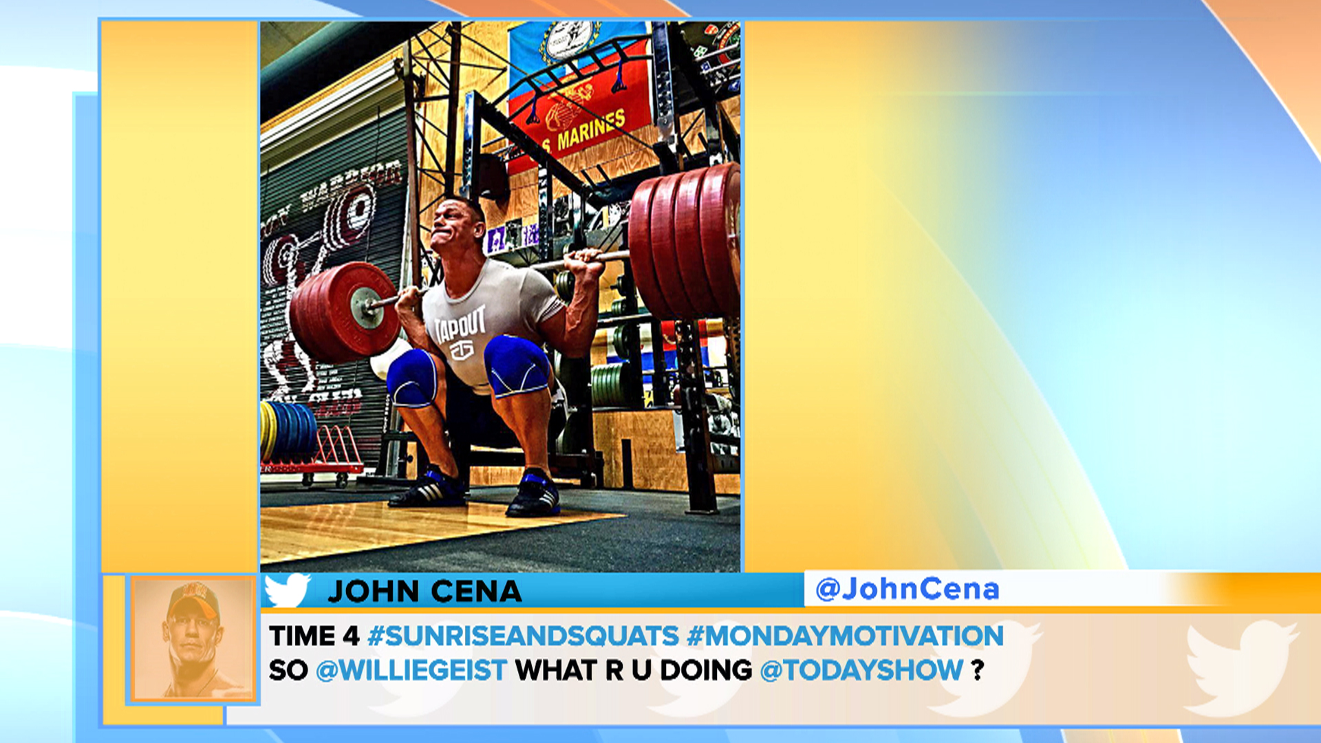 John Cena challenges TODAY, Willie honors him with napkins, image size:1920x1080