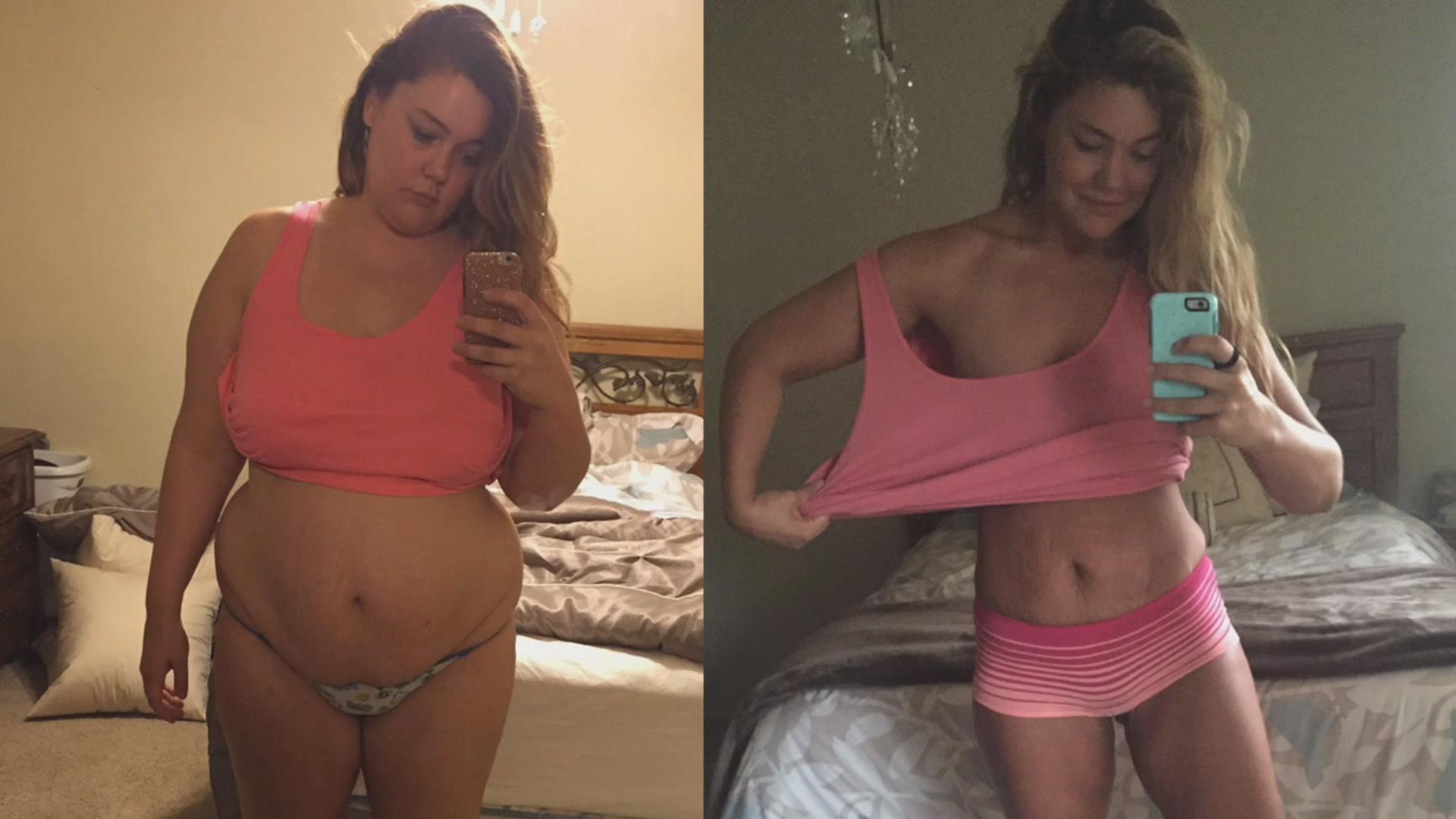 Woman loses 124 pounds after snapping a selfie a day.