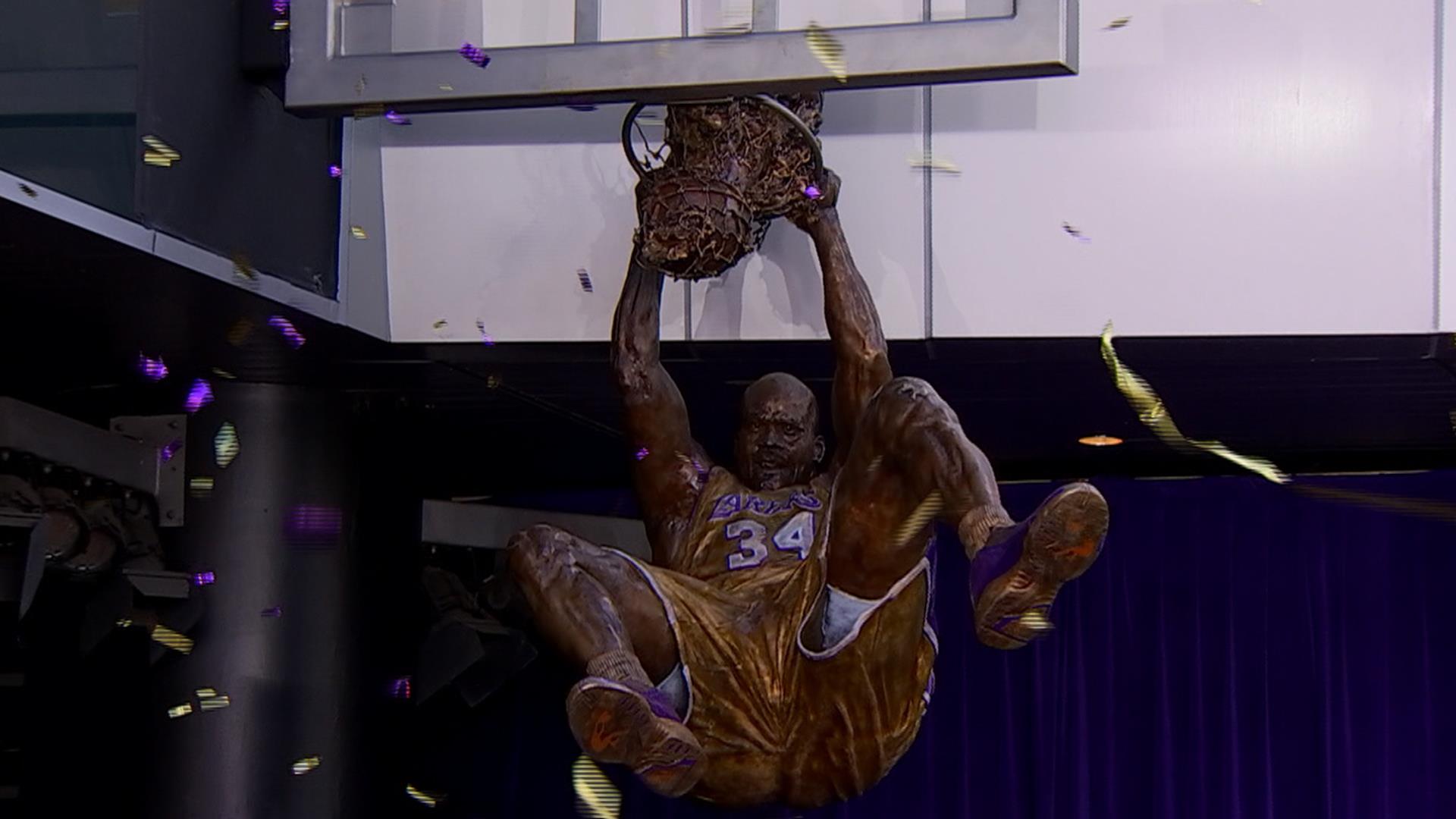 Shaq Statue Unveiled at Staples Center.