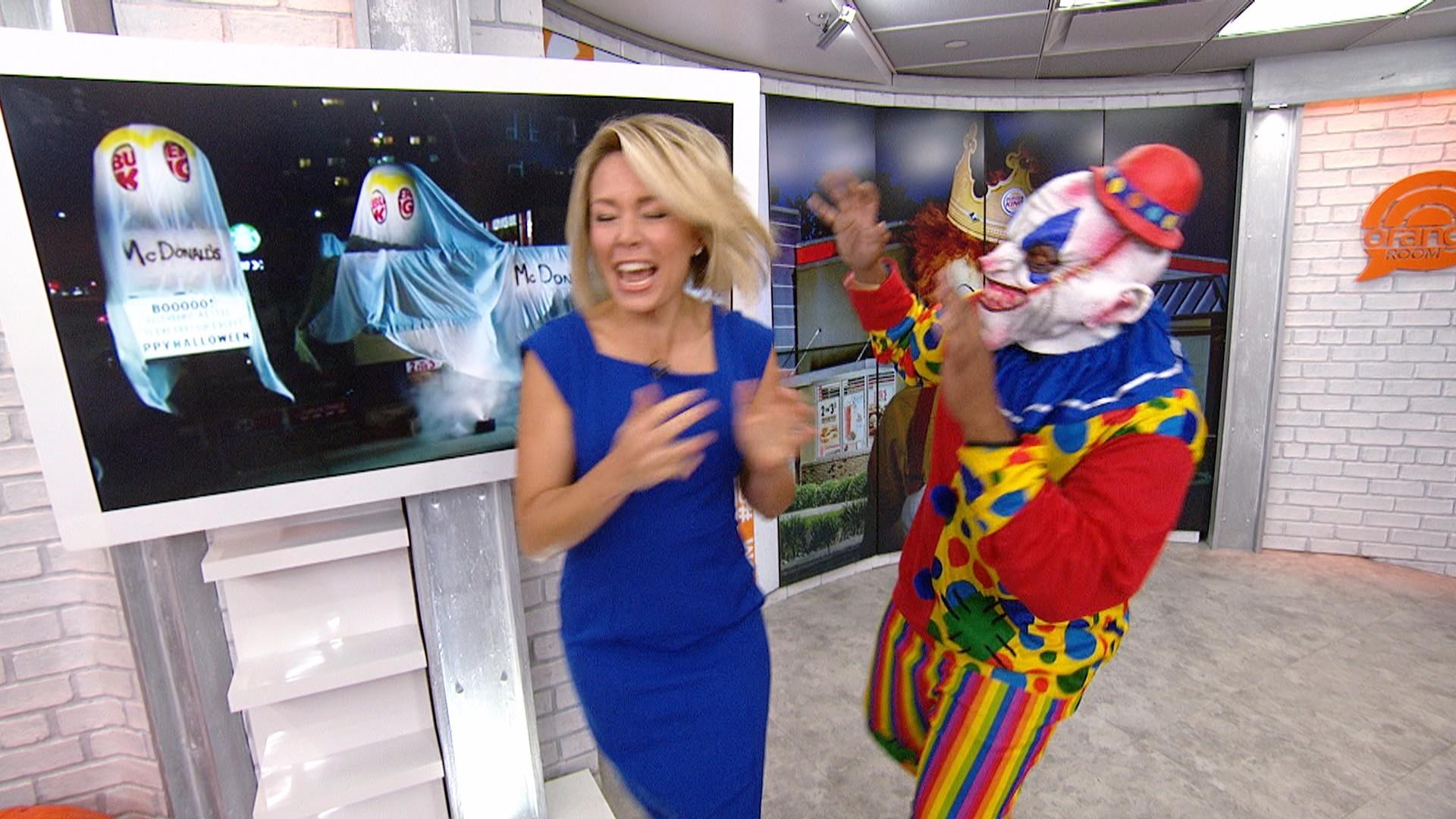 Watch Dylan Dreyer get freaked out by a clown in the Orange Room