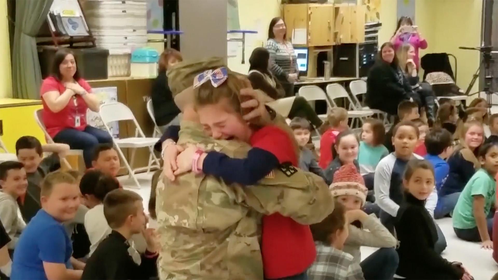 Flash Dads surprise Semple Elementary students