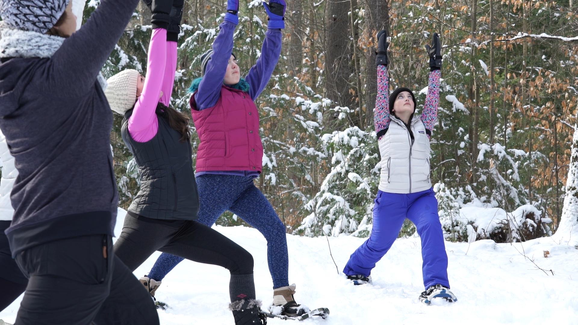 A yoga routine for snowshoe enthusiasts