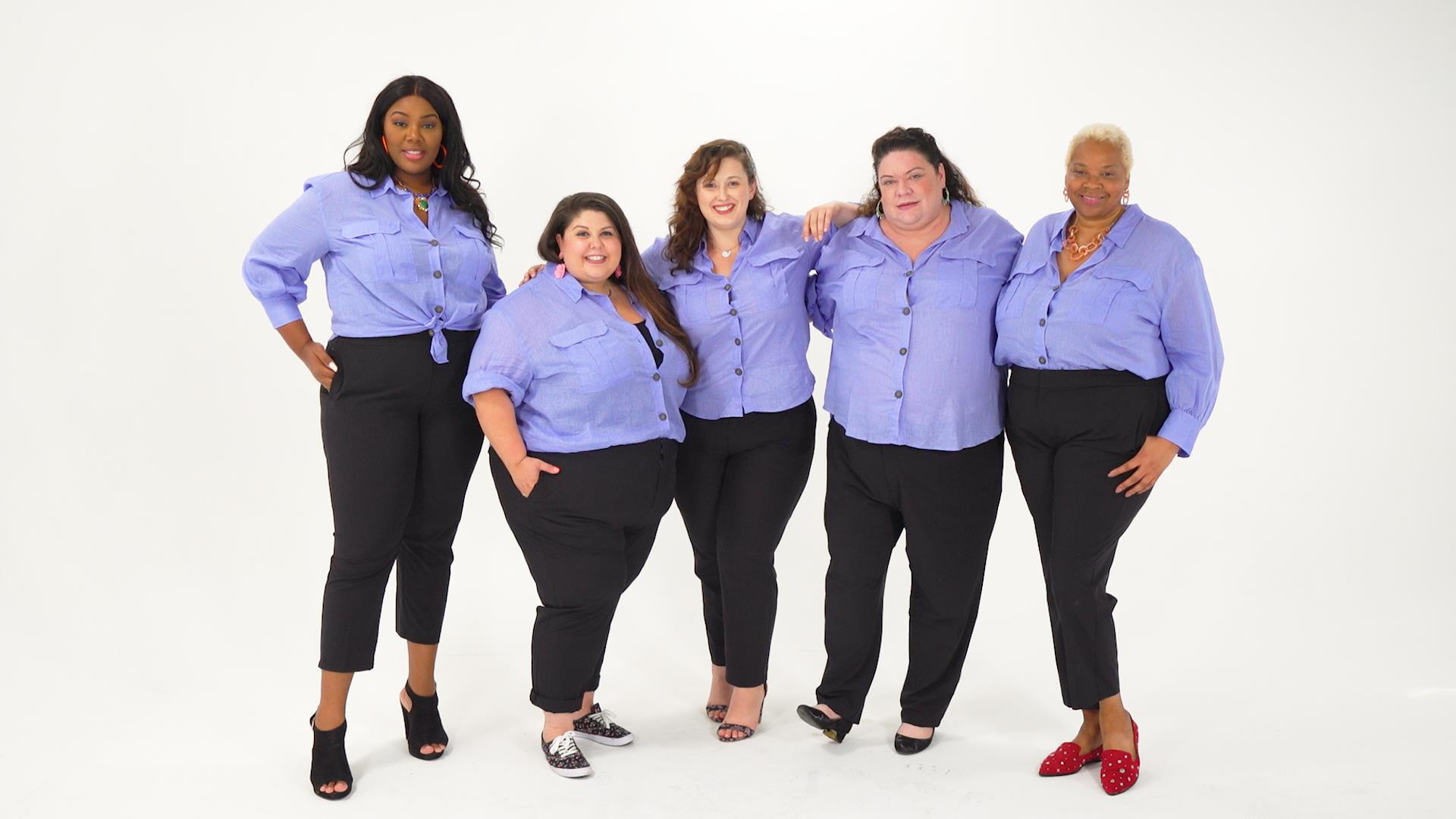 Watch 5 women break the ‘rules’ of plus-size fashion in a stylish  button-down shirt