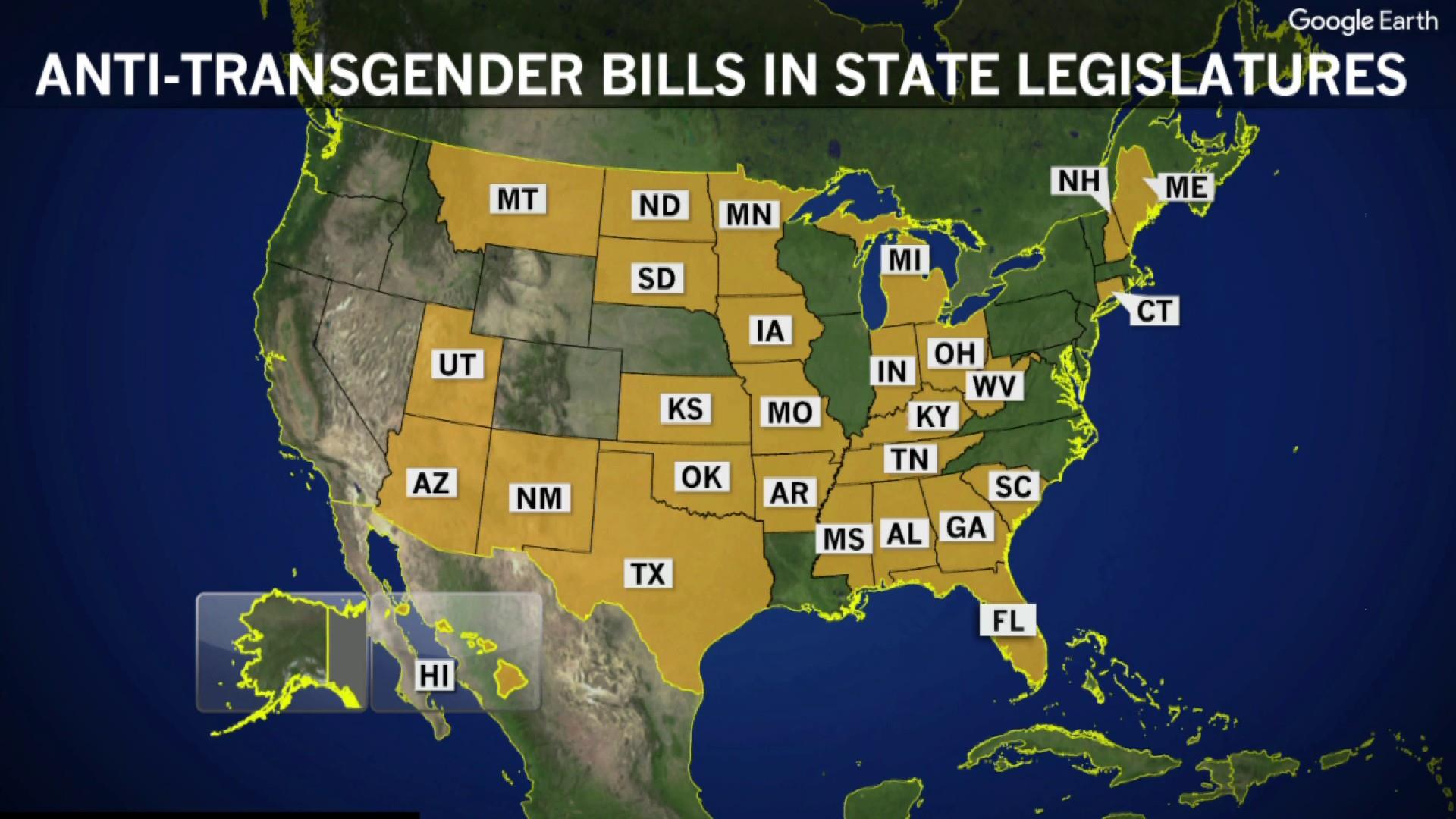 Rating 50 States transgender Safety. 25 state