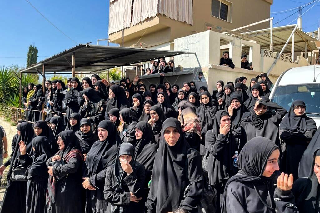 A funeral for a Hezbollah fighter in Salaa, Lebanon, on Oct. 25, 2023.