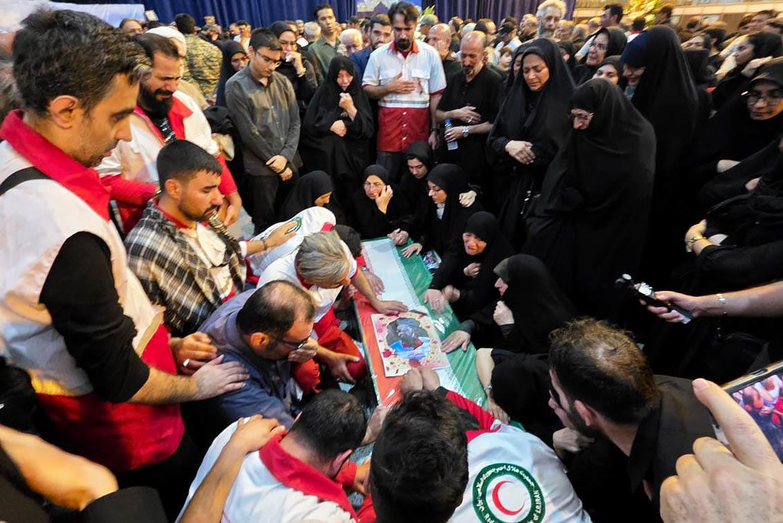 Funeral held for Red Crescent workers killed in Israeli strike on Tehran