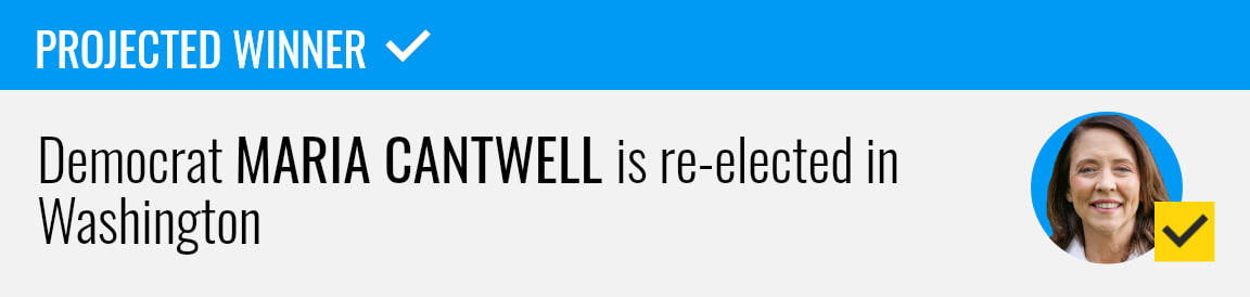 Democrat Maria Cantwell wins re-election to the U.S. Senate in Washington, NBC News projects