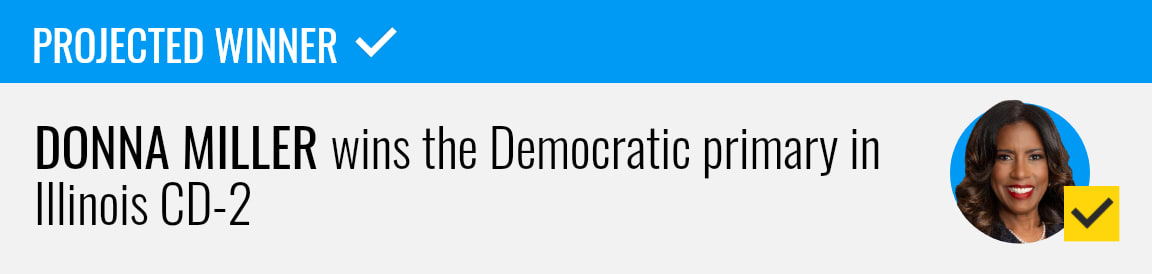 Donna Miller wins the Democratic primary for Illinois's 2nd Congressional District, NBC News projects