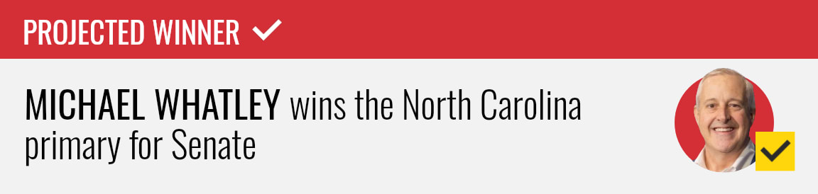Michael Whatley wins the Republican Senate primary in North Carolina, NBC News projects.