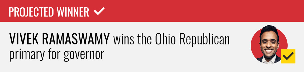 Vivek Ramaswamy wins the Republican primary for Ohio governor, NBC News projects