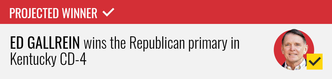 Ed Gallrein wins the Republican primary for Kentucky's 4th Congressional District, NBC News projects