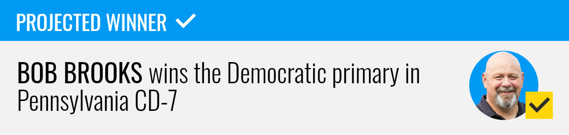 Bob Brooks wins the Democratic primary for Pennsylvania's 7th Congressional District, NBC News projects