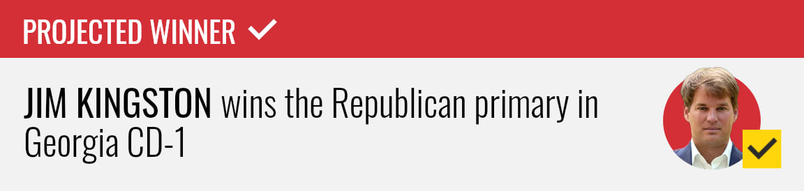 Jim Kingston wins the Republican primary for Georgia's 1st Congressional District, NBC News projects