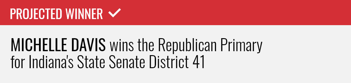 Michelle Davis wins the Republican Primary for Indiana's State Senate District 41, NBC News projects.