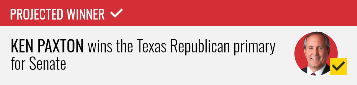 Ken Paxton wins the Republican Senate primary runoff in Texas, NBC News projects.