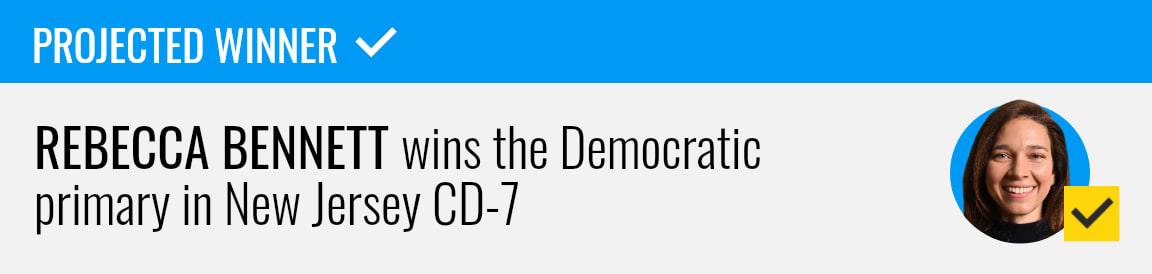 Rebecca Bennett wins the Democratic primary for New Jersey's 7th Congressional District, NBC News projects