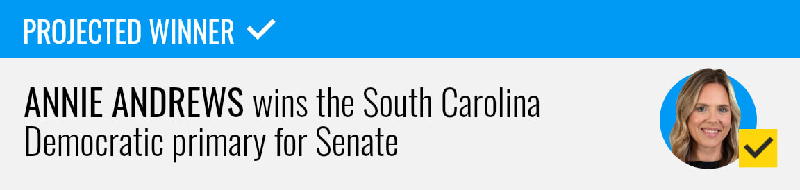 Annie Andrews wins the Democratic Senate primary in South Carolina, NBC News projects.