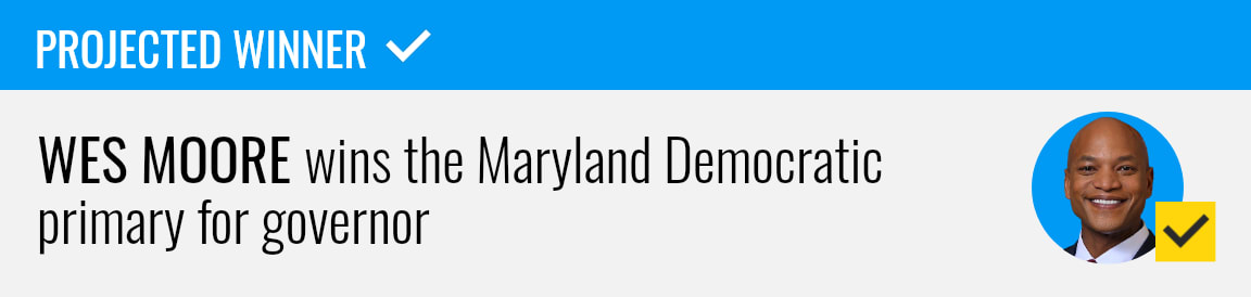 Incumbent Wes Moore wins the Democratic primary for Maryland governor, NBC News projects