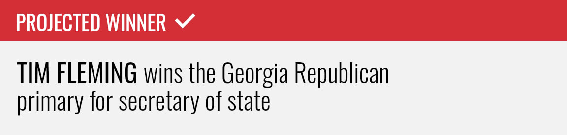Tim Fleming wins the Republican primary runoff for Georgia secretary of state, NBC News projects