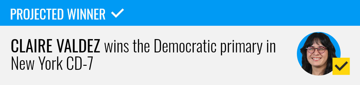 Claire Valdez wins the Democratic primary for New York's 7th Congressional District, NBC News projects