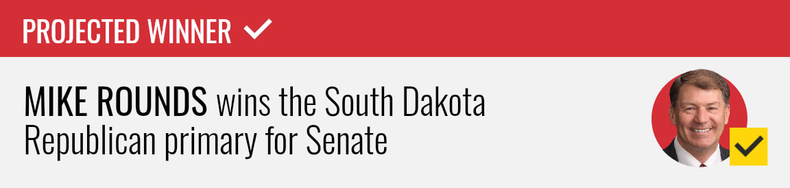 Incumbent Mike Rounds wins the Republican Senate primary in South Dakota, NBC News projects