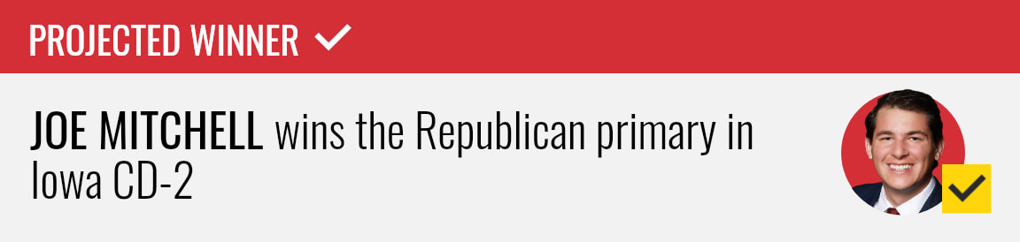 Joe Mitchell wins the Republican primary for Iowa's 2nd Congressional District, NBC News projects