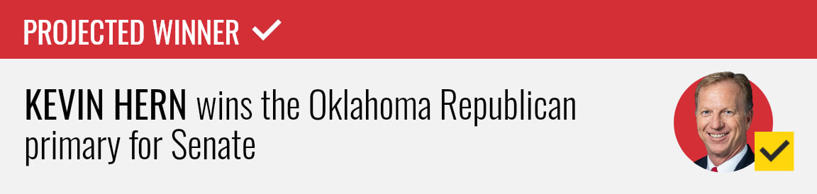 Kevin Hern wins the Republican Senate primary in Oklahoma, NBC News projects.