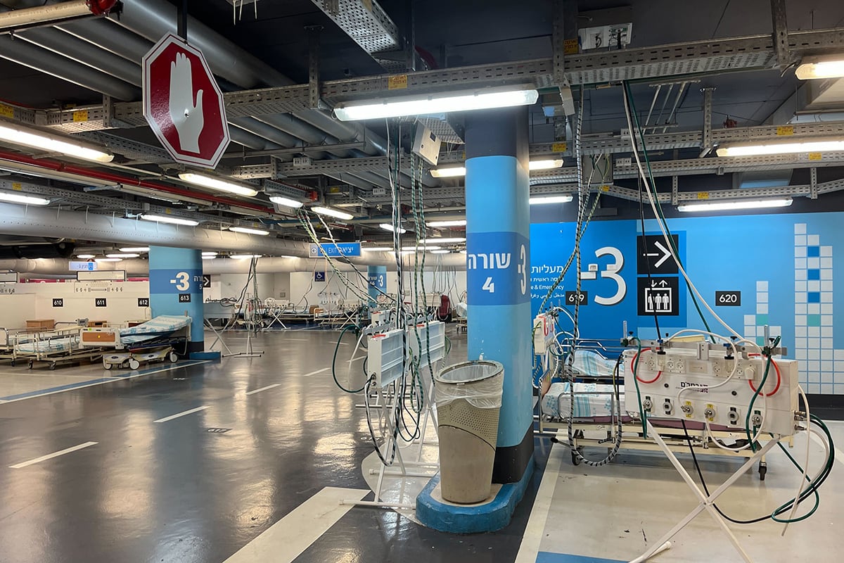 One of the subterranean floors of Rambam Hospital in Haifa, Israel.