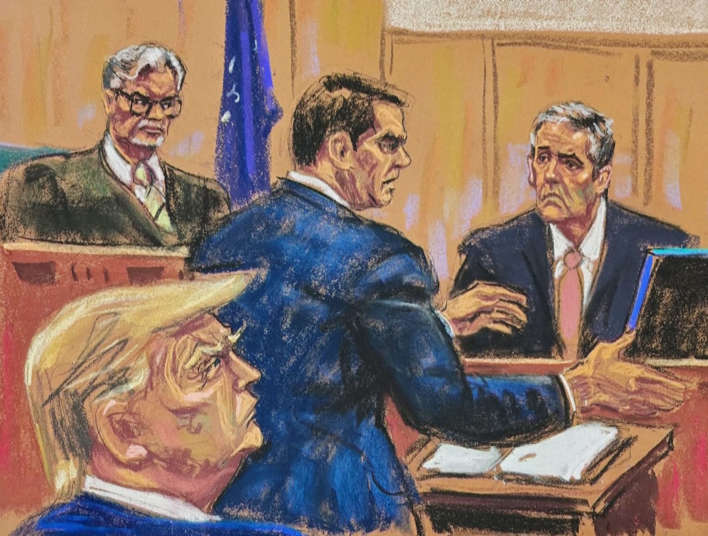 Courtroom sketch of Michael Cohen