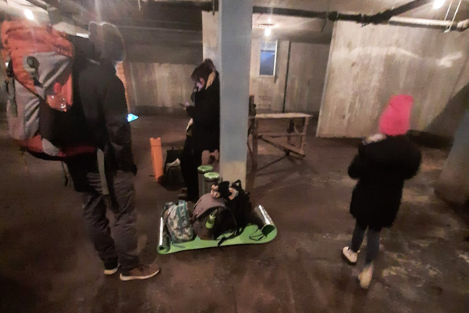 Anastasiia Odintsova hides in a basement with her family in Kyiv, Ukraine.