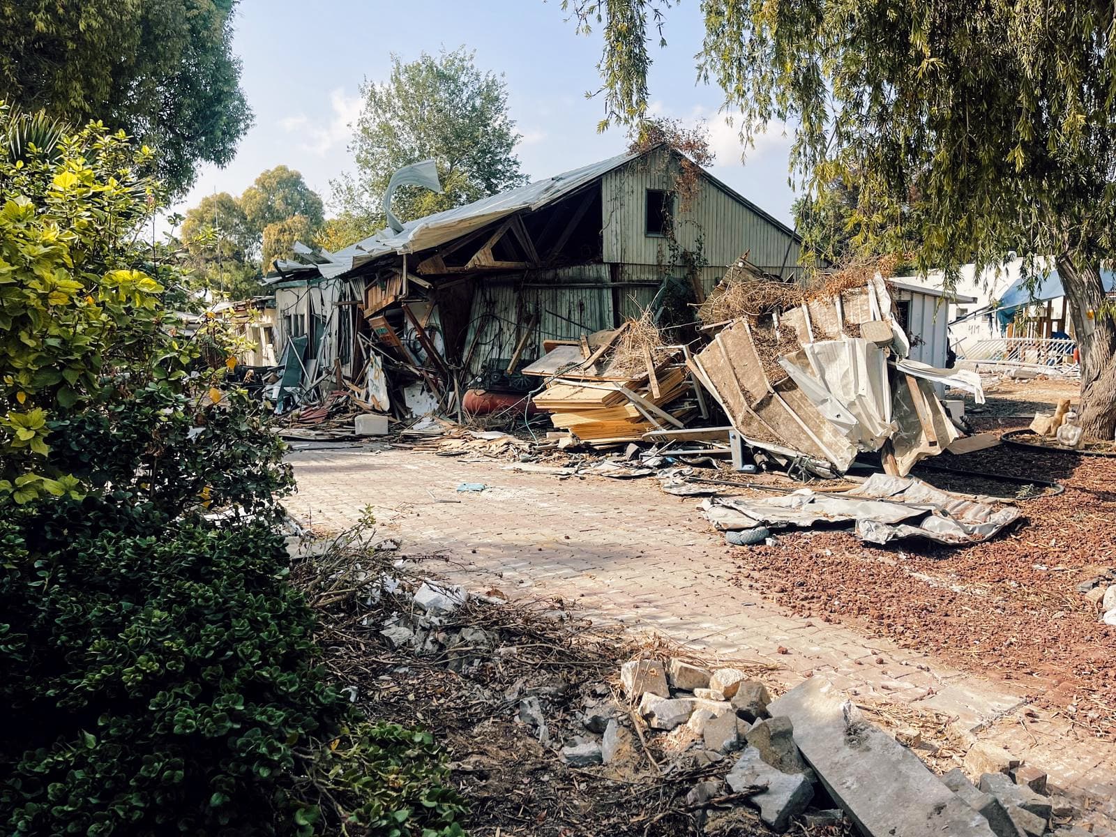 Destruction at Kibbutz Be'eri.
