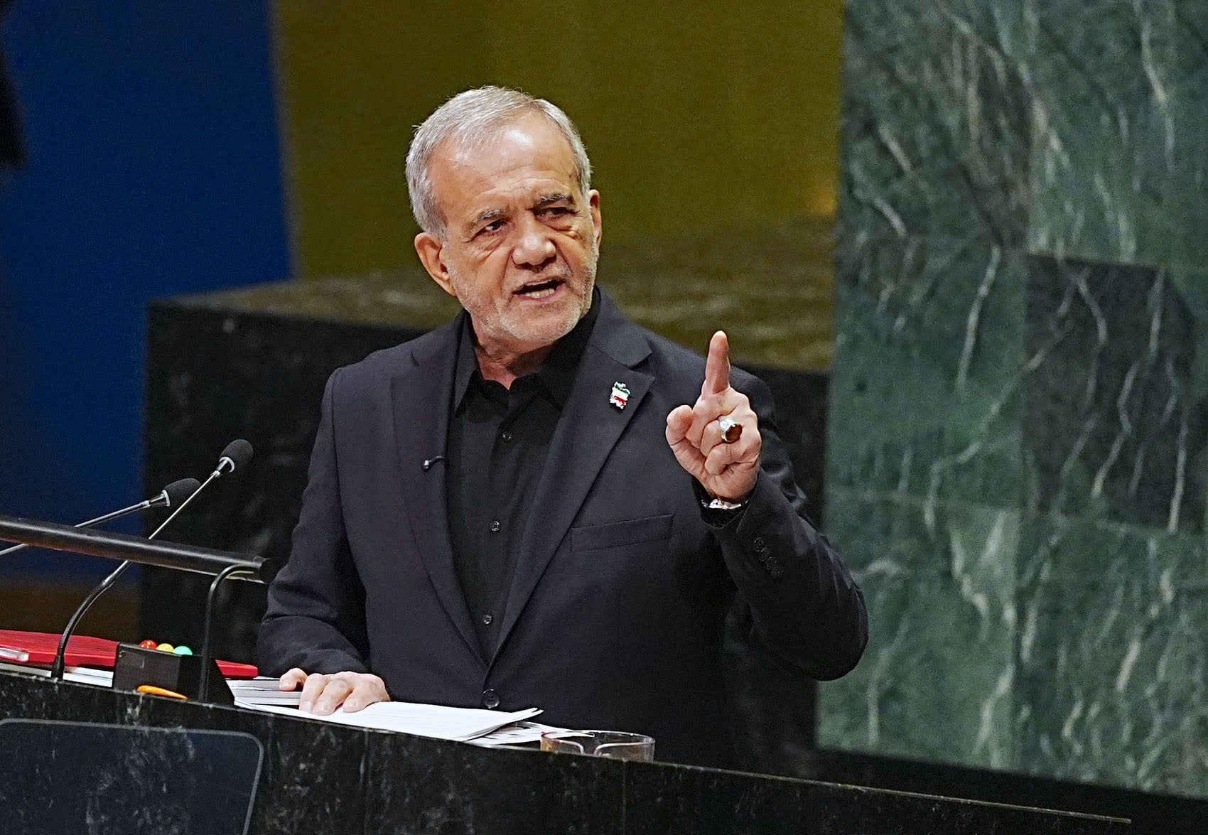 President of Iran, Pezeshkian, addresses the UN General Assembly