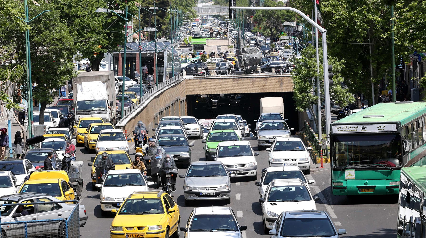 Image: Cars pack streets in the Iranian capital, Tehran, on Saturday after authorities eased lockdown restrictions