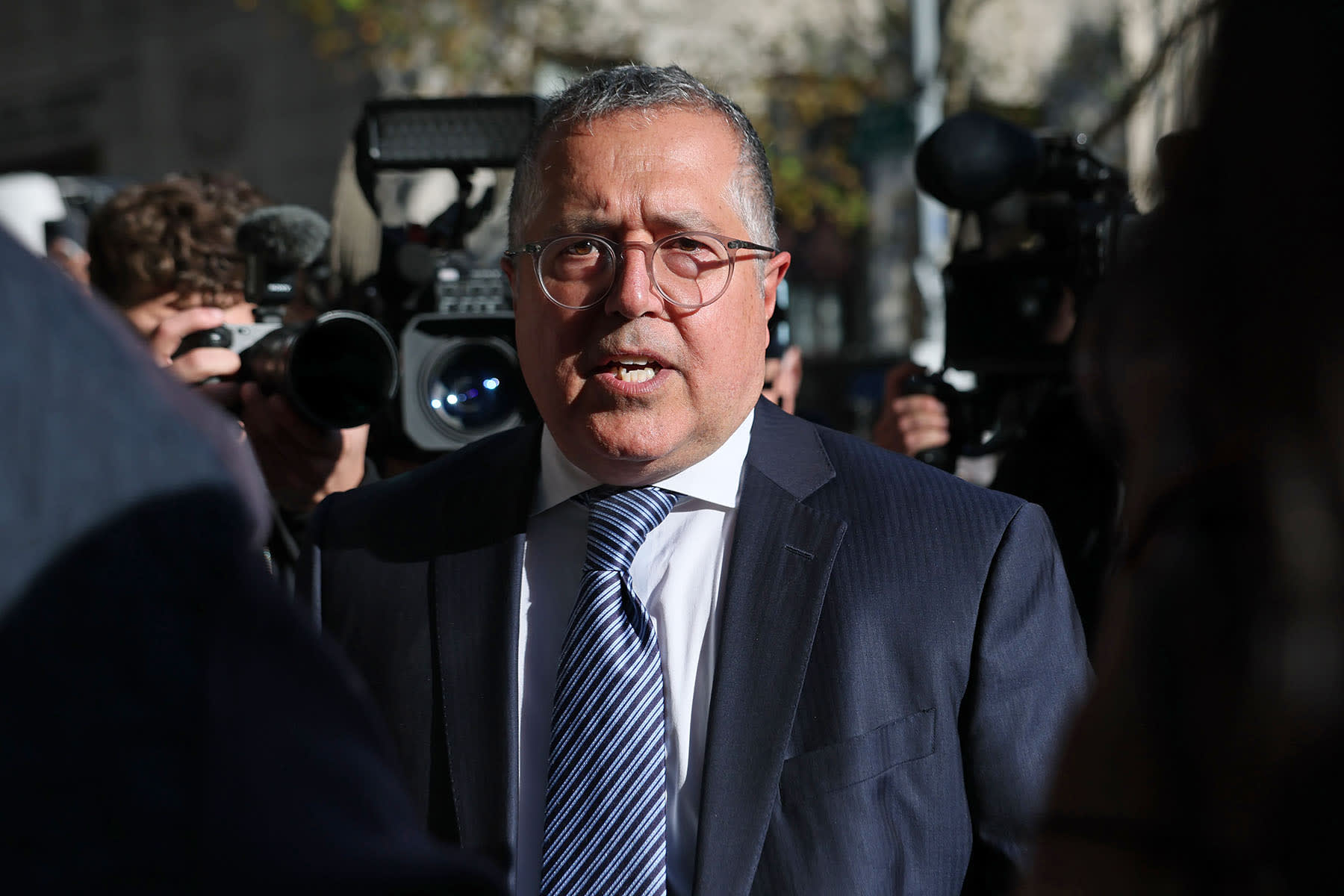Attorney Marc Agnifilo arrives for the sentencing of Sean "Diddy" Combs at Manhattan Federal Court on October 3, 2025 in New York City. 
