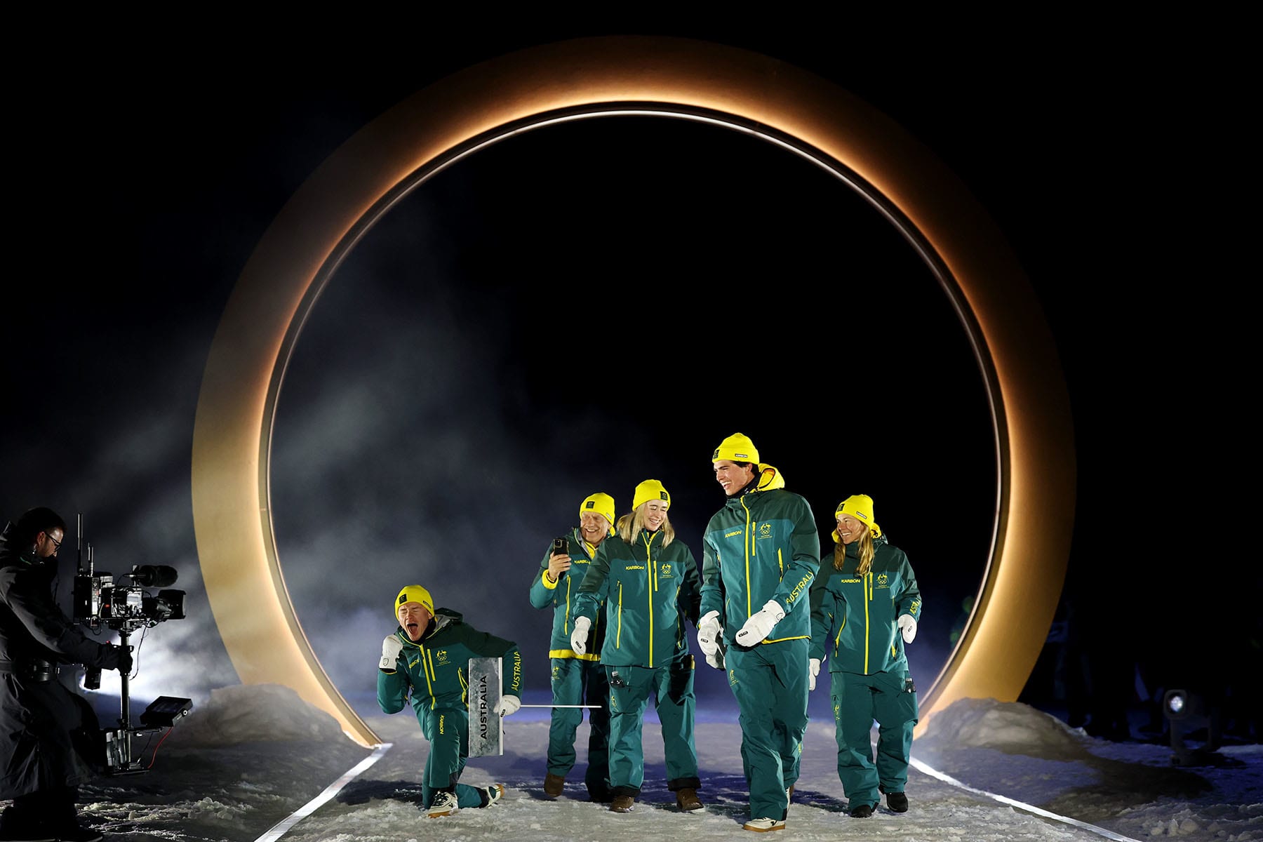 Team Australia enters the stadium.