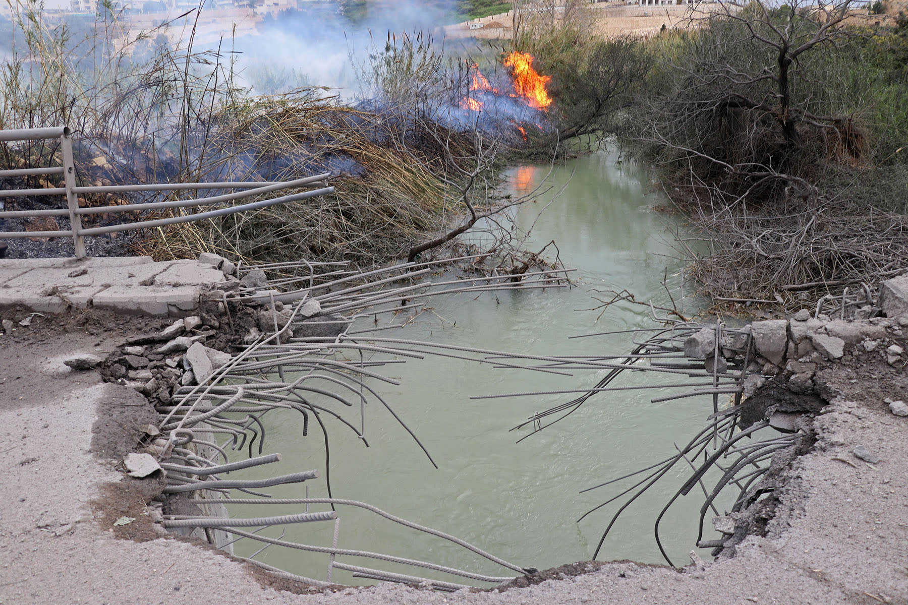 The destroyed Qasmiya Bridge over the Litani River in Lebanon following an Israeli airstrike on March 18, 2026. 