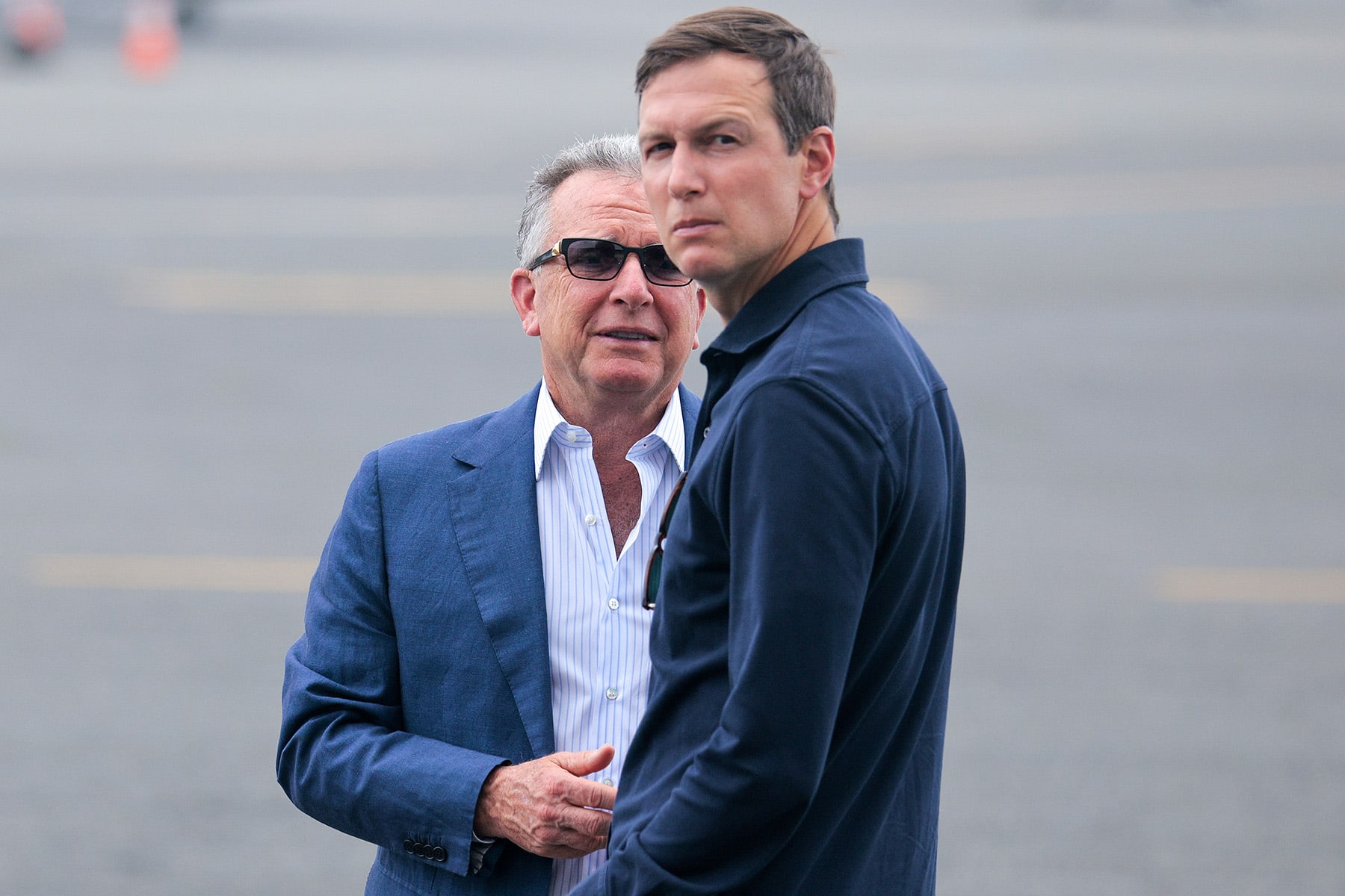 U.S. Special Envoy to the Middle East Steve Witkoff, left, and Jared Kushner 
