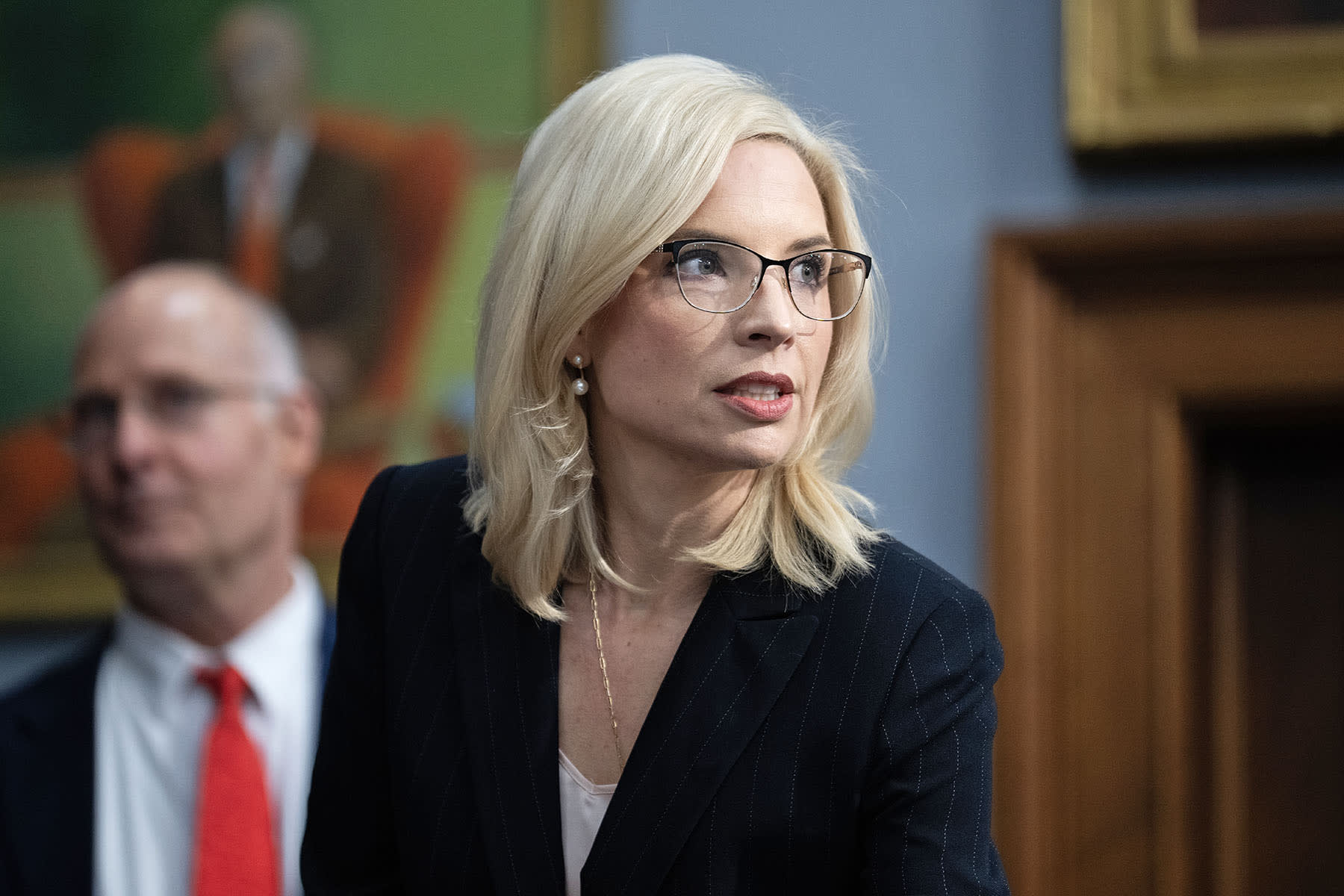 Rep. Ashley Hinson, R-Iowa, attends a House hearing on April 16, 2026.