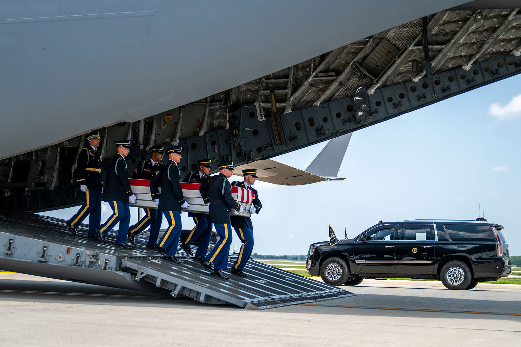 Trump Pays Respects To Four US Army Members Killed In Iran War