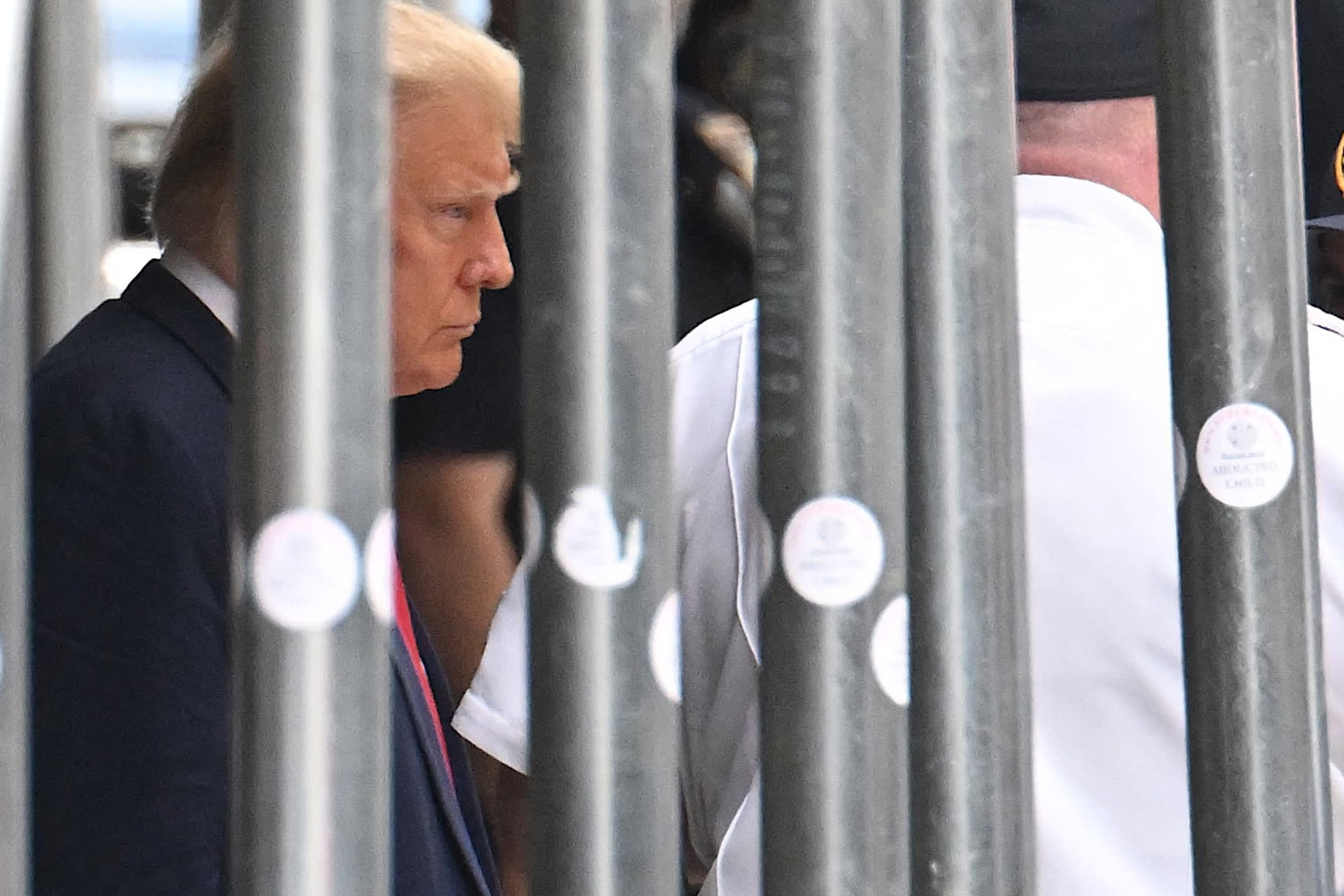 Donald Trump leaves the Manhattan Criminal Court in New York  on April 4, 2023.