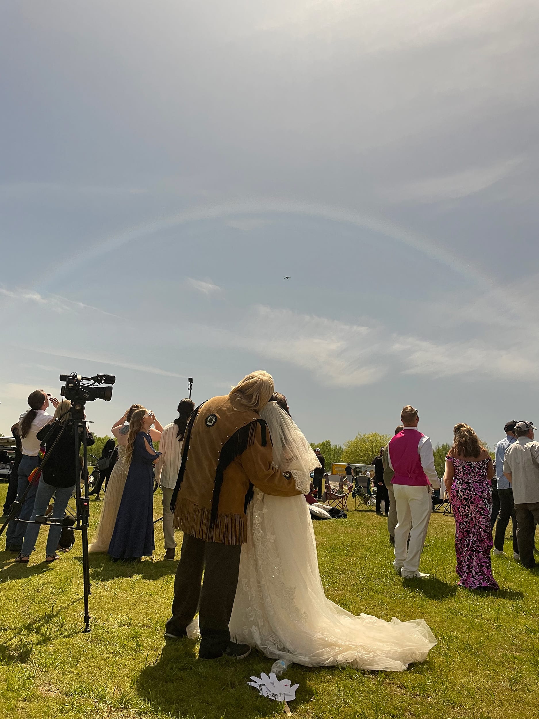 A couple watches the eclipse