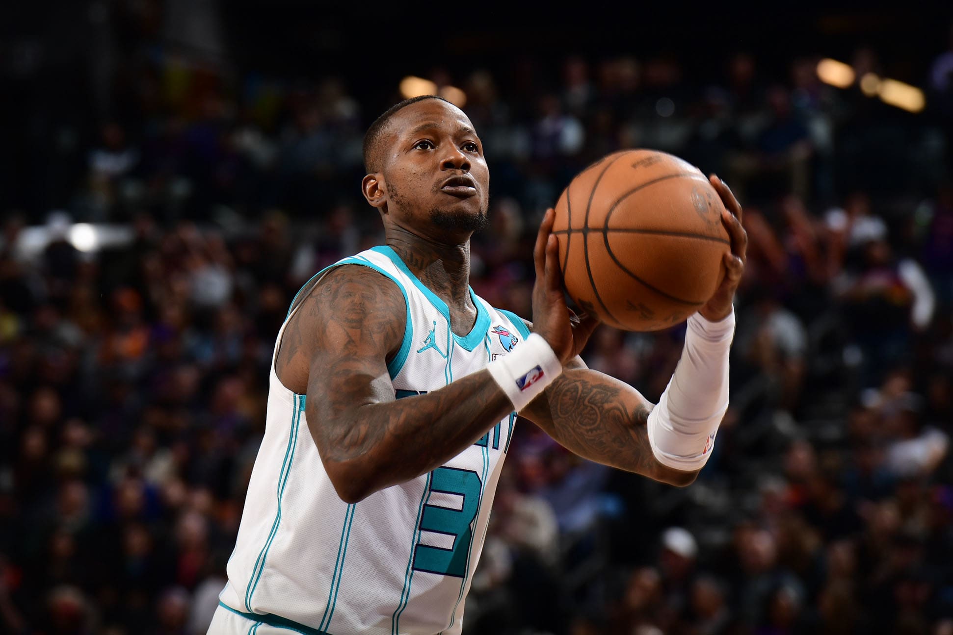 Terry Rozier with the Charlotte Hornets in 2023.