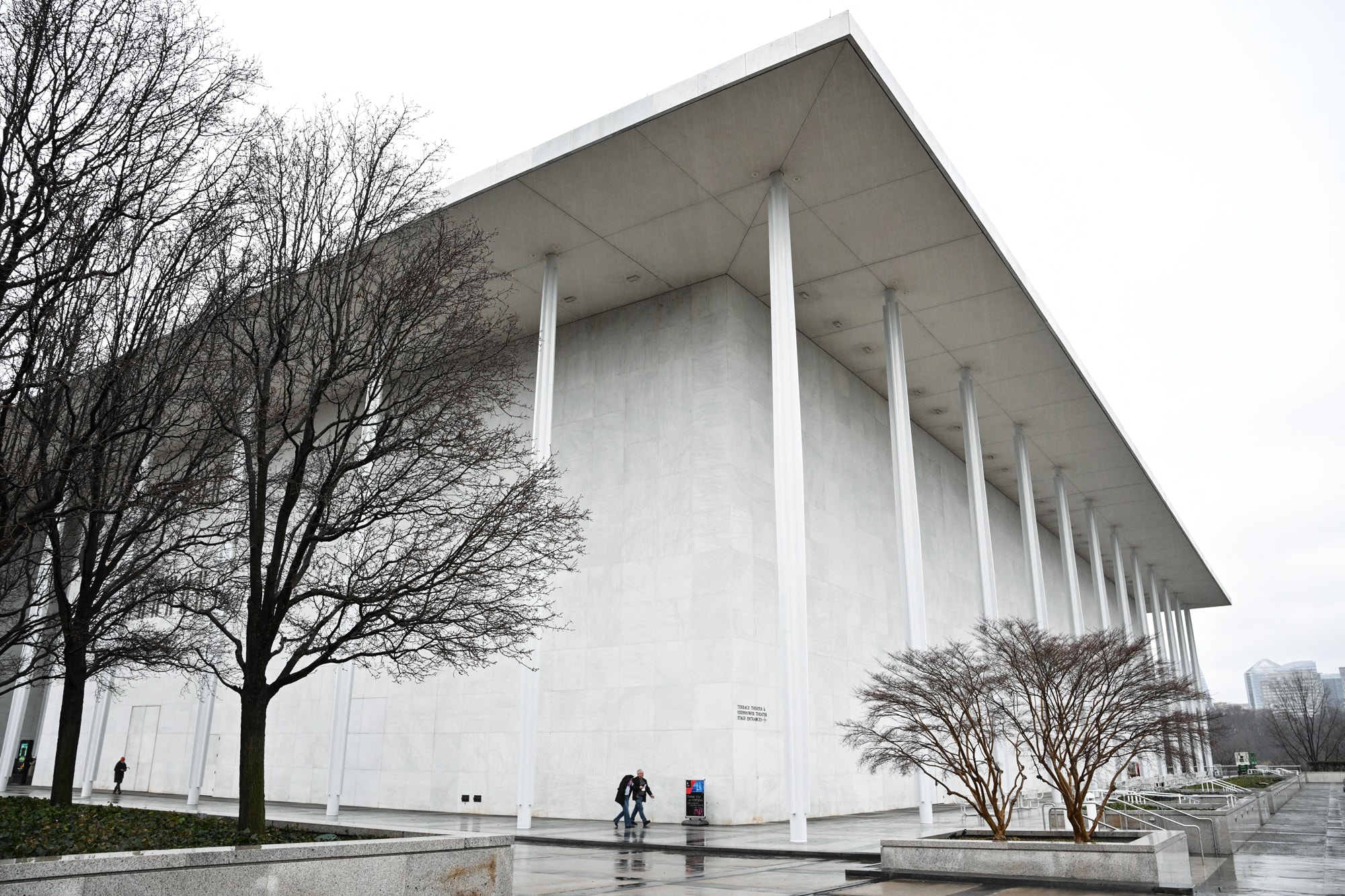 The exterior of the Kennedy Center building