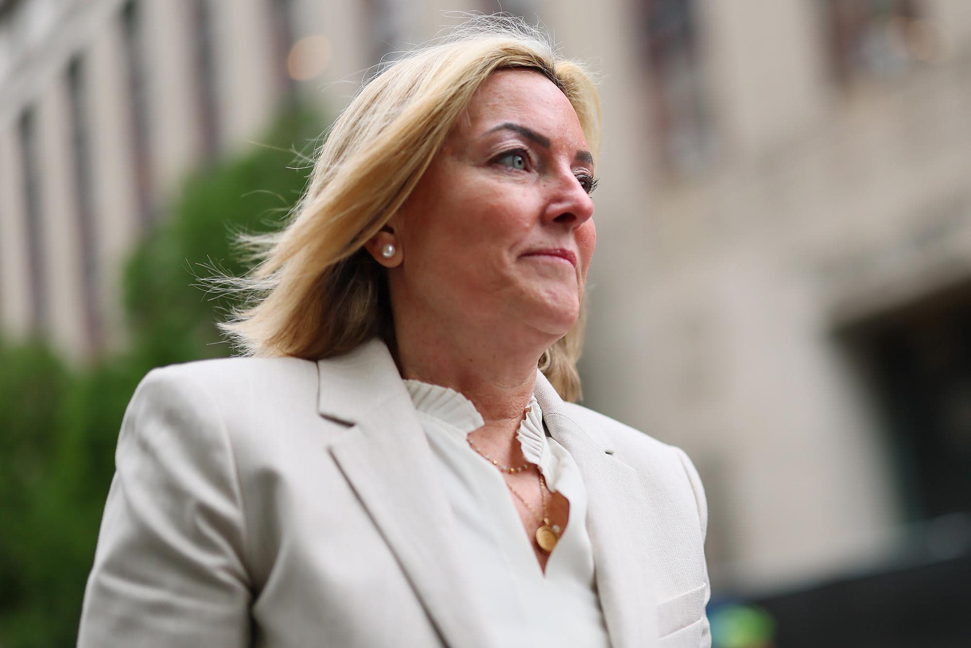 Forensic psychologist Dawn Hughes arrives for the Sean "Diddy" Combs sex trafficking trial at Manhattan Federal Court on May 21, 2025 in New York City.