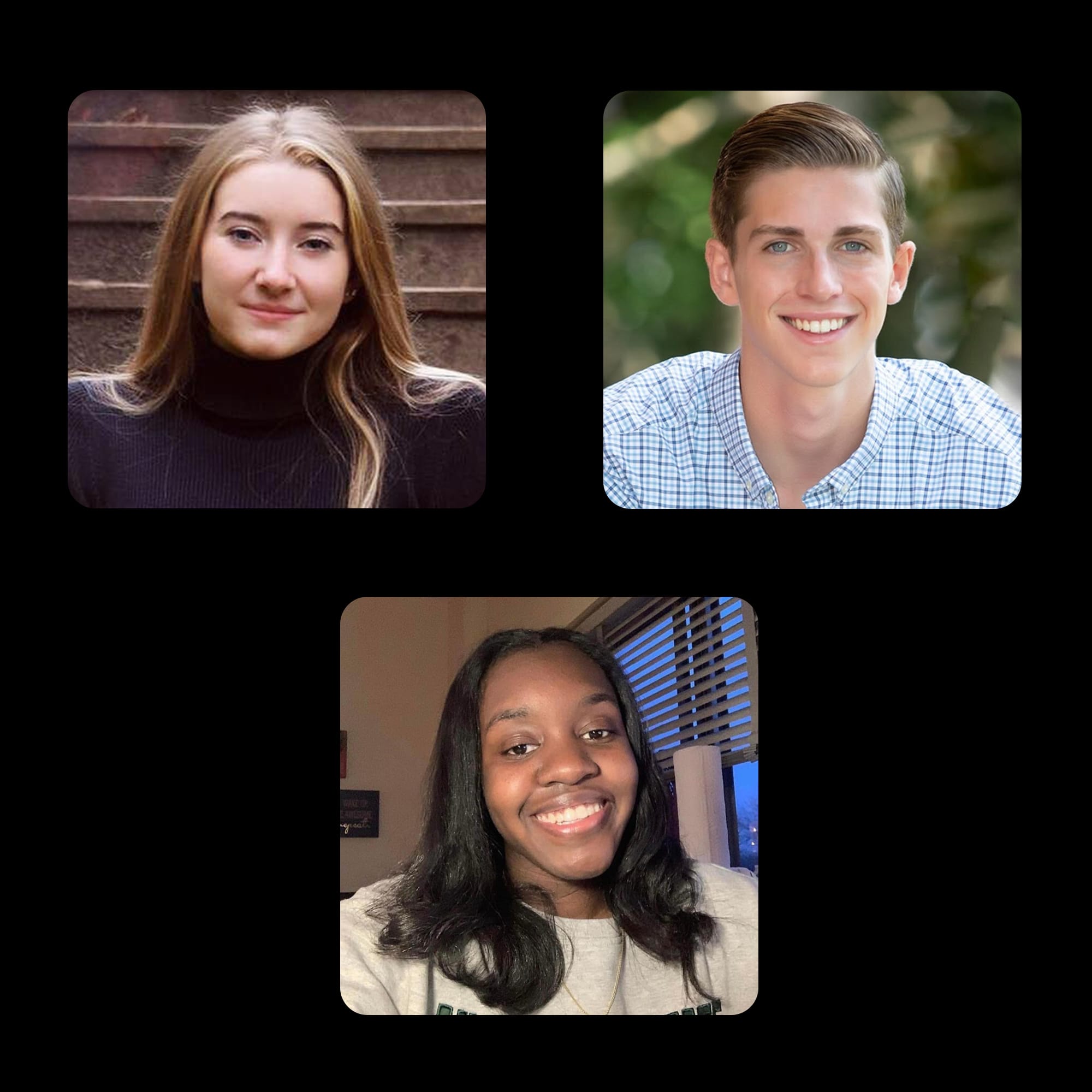 Alexandria Verner, Brian Fraser and Arielle Anderson.