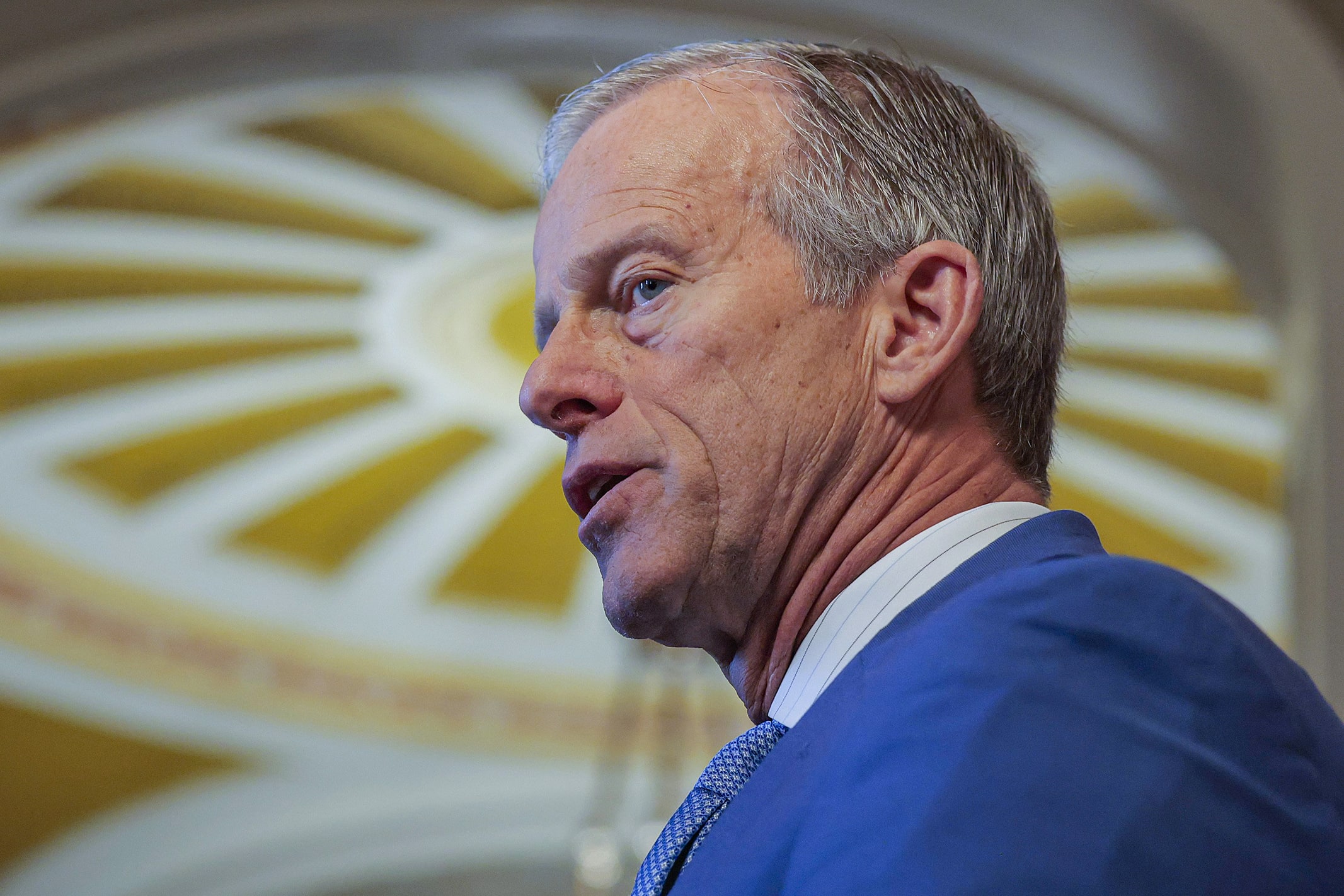 Senate Majority Leader John Thune appears to be speaking.